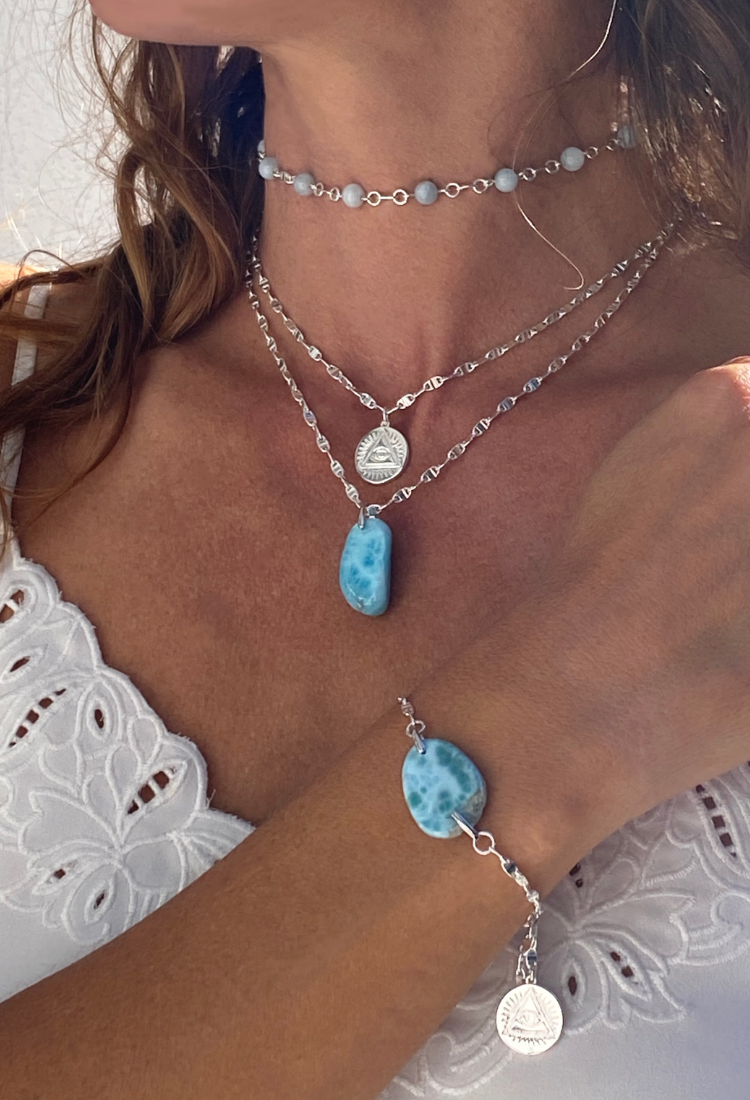 Aquamarine Crystal Choker