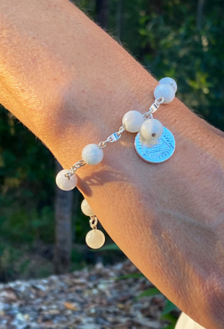 Rainbow Moonstone Crystal Bracelet