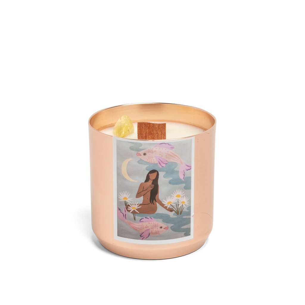 PISCES Zodiac Candle with CITRINE