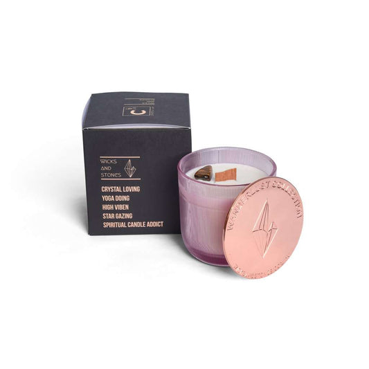 Peninsula Paradise, crystal candle to inspire vibrations of clarity & courage with TIGER'S EYE
