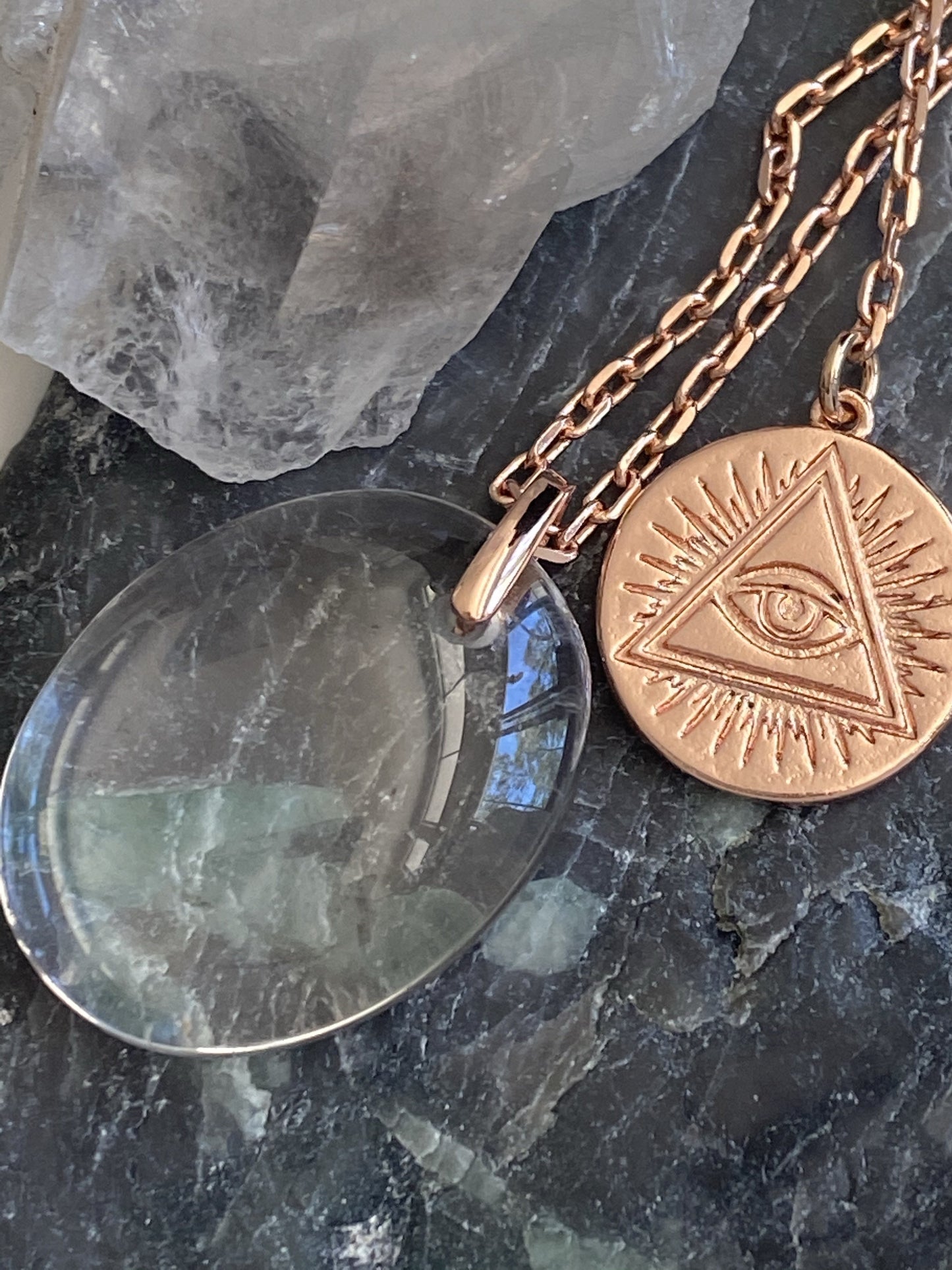 Optical Calcite Crystal Necklace