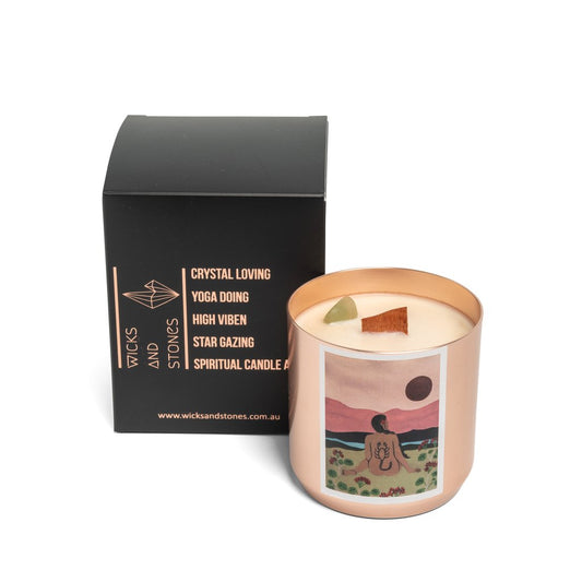 SCORPIO Zodiac Candle with FLOURITE